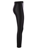 Elisabetta Franchi Shiny Lycra Leggings With Logoed Elastic Band