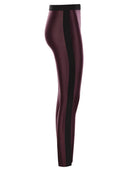 Elisabetta Franchi Shiny Lycra Leggings With Logoed Elastic Band