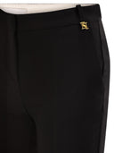 Elisabetta Franchi Lightweight Crepe Trousers With Charm Logo