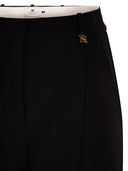 Elisabetta Franchi Lightweight Crepe Trousers With Charm Logo