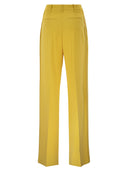 Elisabetta Franchi Lightweight Crepe Trousers With Charm Logo