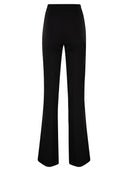 Elisabetta Franchi Double Stretch Crepe Trousers With Embroidered Logo