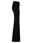 Elisabetta Franchi Double Stretch Crepe Trousers With Embroidered Logo
