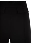 Elisabetta Franchi Double Stretch Crepe Trousers With Embroidered Logo