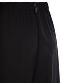 Fabiana Filippi Wide Leg Stretch Wool Trousers With Elasticated Waistband