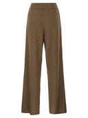 Fabiana Filippi Wide Leg Trousers In Cotton And Linen Knit With Sequins