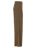 Fabiana Filippi Wide Leg Trousers In Cotton And Linen Knit With Sequins
