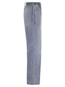 Fabiana Filippi Lightweight Denim Trousers With Elasticated Waist And Monile Detail