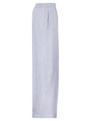 Fabiana Filippi Pure Linen Striped Trousers With Elasticated Waistband