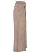Fabiana Filippi Linen Wide Leg Trousers With Elasticated Waist And Monile Detail
