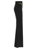 Elisabetta Franchi Stretch Crepe Palazzo Trousers With Belt