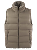 Herno Down Piecato gilet con inserto in pelliccia