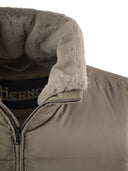 Herno Down Piecato gilet con inserto in pelliccia