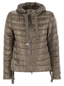 Herno Pearl Grey Bomber Jacket In The Iconic Herno Ultralight Nylon