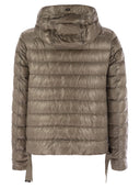 Herno Pearl Grey Bomber Jacket In The Iconic Herno Ultralight Nylon