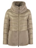 Herno Down Jacket With Cruelty Free Fur Details