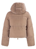 Elisabetta Franchi Velvet Down Jacket With Hood