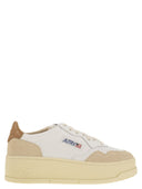 Autry Medalist Platform Leather And Suede Trainers