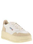 Autry Medalist Platform Leather And Suede Trainers