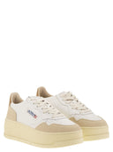 Autry Medalist Platform Leather And Suede Trainers