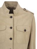 Antonelli Firenze Suede Safari Jacket With Patch Pockets