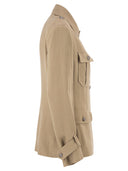 Antonelli Firenze Viscose And Linen Safari Jacket With Utility Detailing