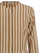 Antonelli Firenze Striped Cotton Midi Dress With Tailored Pleats