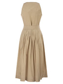 Antonelli Firenze Sleeveless Cotton Stretch Midi Dress With Belt