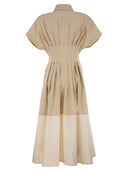 Antonelli Firenze Cotton Stretch Shirt Dress With Pleated Waist