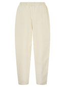 Antonelli Firenze Relaxed Fit Viscose And Linen Trousers With Drawstring Waist