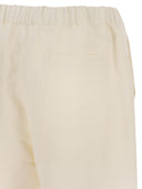 Antonelli Firenze Relaxed Fit Viscose And Linen Trousers With Drawstring Waist