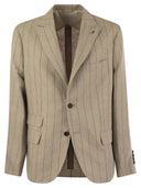 Peserico Pinstripe Linen Single Breasted Blazer
