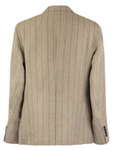 Peserico Pinstripe Linen Single Breasted Blazer