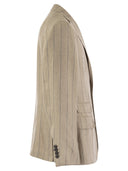 Peserico Pinstripe Linen Single Breasted Blazer