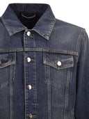 Peserico Cotton Denim Jacket With Vintage Wash And Tailored Details