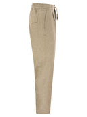 Peserico Jogger In Pure Linen Gabardine