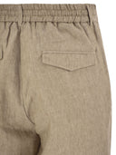Peserico Jogger In Pure Linen Gabardine
