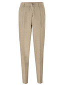 Peserico Linen Trousers With Drawstring Waist And Tailored Silhouette