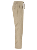 Peserico Linen Trousers With Drawstring Waist And Tailored Silhouette