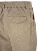 Peserico Linen Trousers With Drawstring Waist And Tailored Silhouette