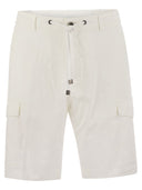 Peserico Lightweight Cotton Lyocell Canvas Jogger Bermuda Shorts