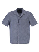 Peserico Lightweight Cotton Chambray Effect Short Sleeve Shirt