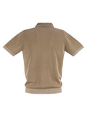 Peserico Polo Shirt In Linen And Cotton Yarn