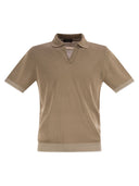 Peserico Polo Shirt In Linen And Cotton Yarn