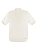 Peserico Polo Shirt In Pure Cotton Crepe Yarn With Flat Rib