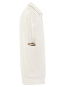 Peserico Polo Shirt In Pure Cotton Crepe Yarn With Flat Rib