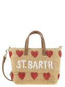 Mc2 Saint Barth Raffia Mini Bag With Shoulder Strap