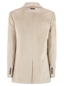 Peserico Velvet Blazer With Thousand Stripes
