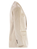 Peserico Velvet Blazer With Thousand Stripes