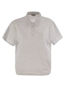 Peserico Striped Cotton Jersey Polo Shirt